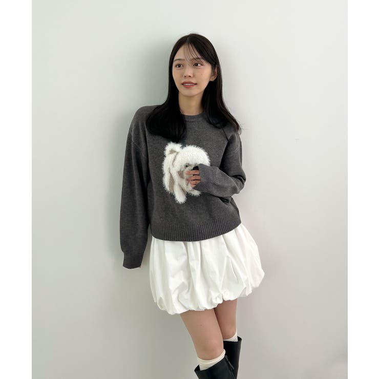 見るたび癒される。ふわふわフェザードッグニットトップス | futier land | 詳細画像20 