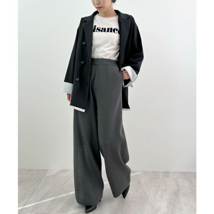 暖かい裾調整可能な2WAY。リラックスドロストニットパンツ | futier land | 詳細画像20 