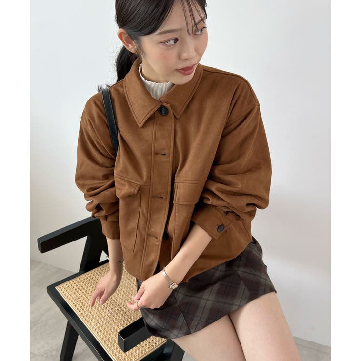 ゆるっとシルエットが今っぽい。スエードショートステンカラージャケット | futier land | 詳細画像9 