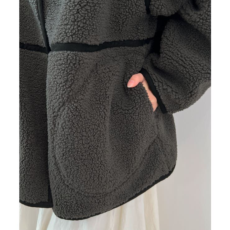 こなれ配色で差がつく。配色パイピングボアブルゾン | futier land | 詳細画像26 