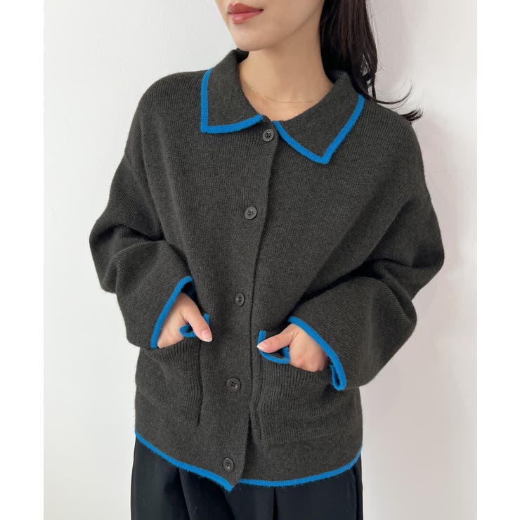 大人上品な配色。襟付きニットアウター | futier land | 詳細画像13 