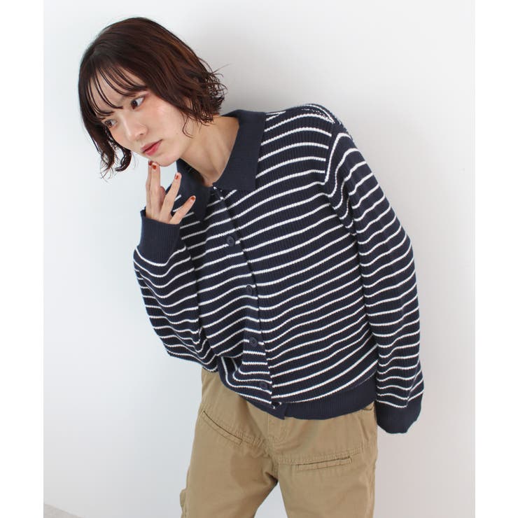 《ABYS》トレンド感ある配色。襟付きボーダーニット | futier land | 詳細画像26 