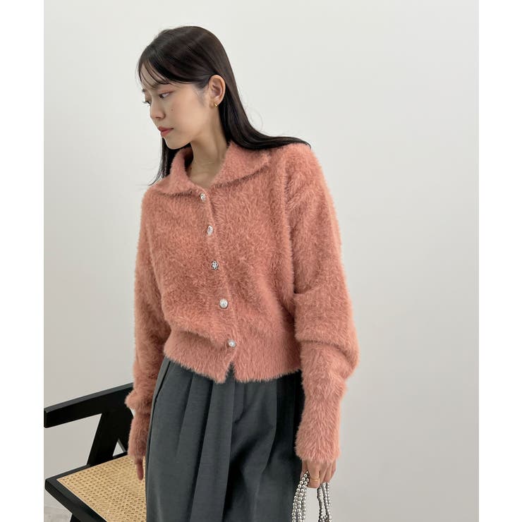 甘すぎない可愛さを纏う。ふわもこビジューボタンカーディガン | futier land | 詳細画像27 