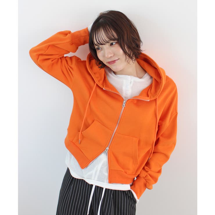 《ABYS》クロップド丈が相性抜群◎ダブルジップショート丈パーカー  | futier land | 詳細画像37 