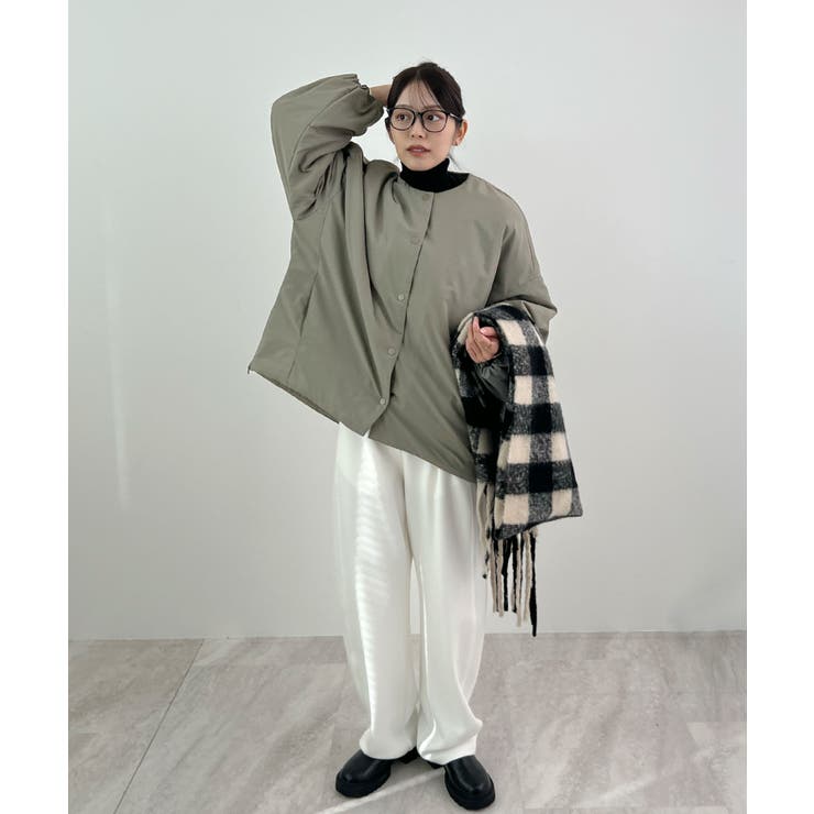 1枚で即こなれ感。サイドジップノーカラー中綿ジャケット | futier land | 詳細画像32 