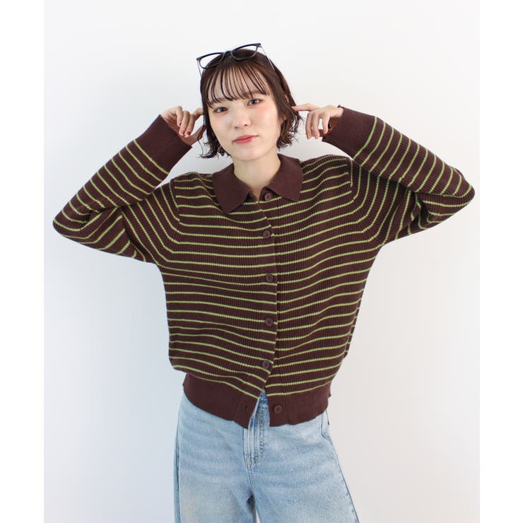 《ABYS》トレンド感ある配色。襟付きボーダーニット | futier land | 詳細画像13 