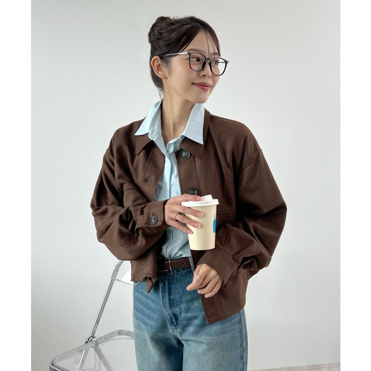 ゆるっとシルエットが今っぽい。スエードショートステンカラージャケット | futier land | 詳細画像17 