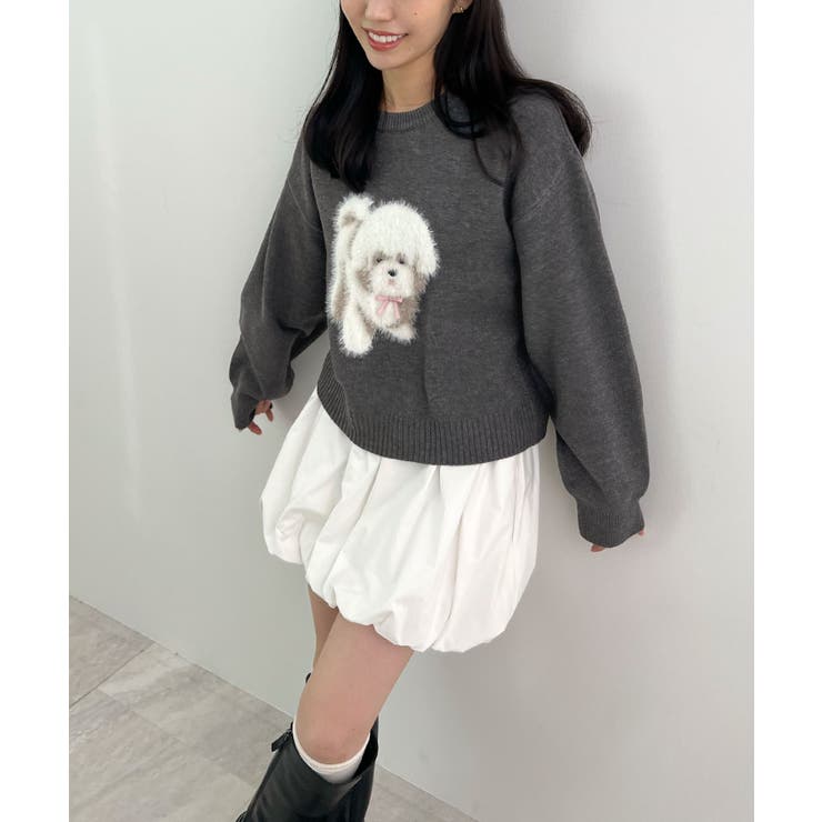 見るたび癒される。ふわふわフェザードッグニットトップス | futier land | 詳細画像19 