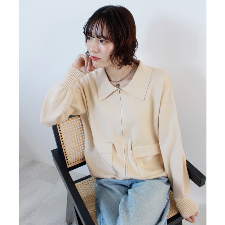 《ABYS》ラフに羽織れてこなれる。zip付ニットカーディガン | futier land | 詳細画像12 