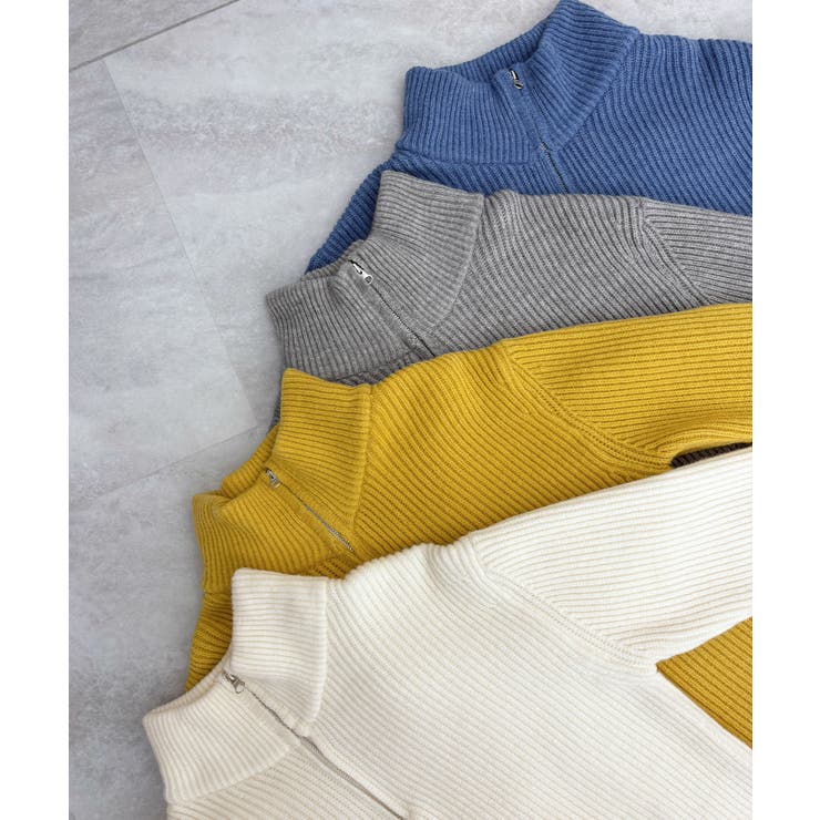 ジップで魅せるこなれニット。ハーフジップニットプルオーバー | futier land | 詳細画像35 