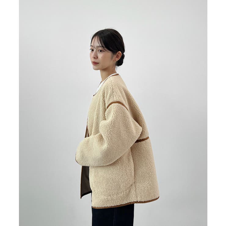 こなれ配色で差がつく。配色パイピングボアブルゾン | futier land | 詳細画像15 