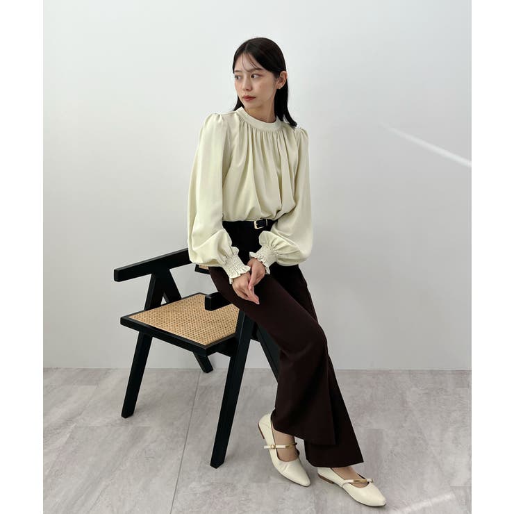 裏起毛あたたかい。ハイネックバルーンスリーブブラウス | futier land | 詳細画像21 