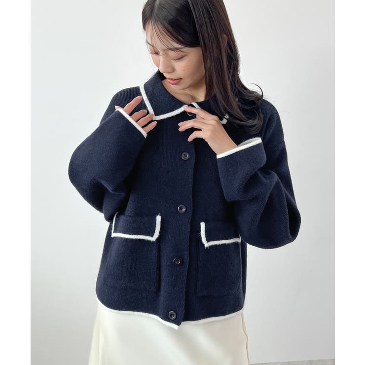 大人上品な配色。襟付きニットアウター | futier land | 詳細画像23 