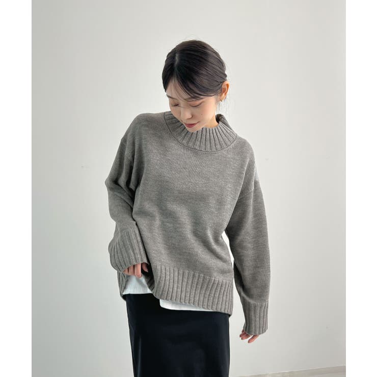 グレー | バックスリットオーバーニット | futier land