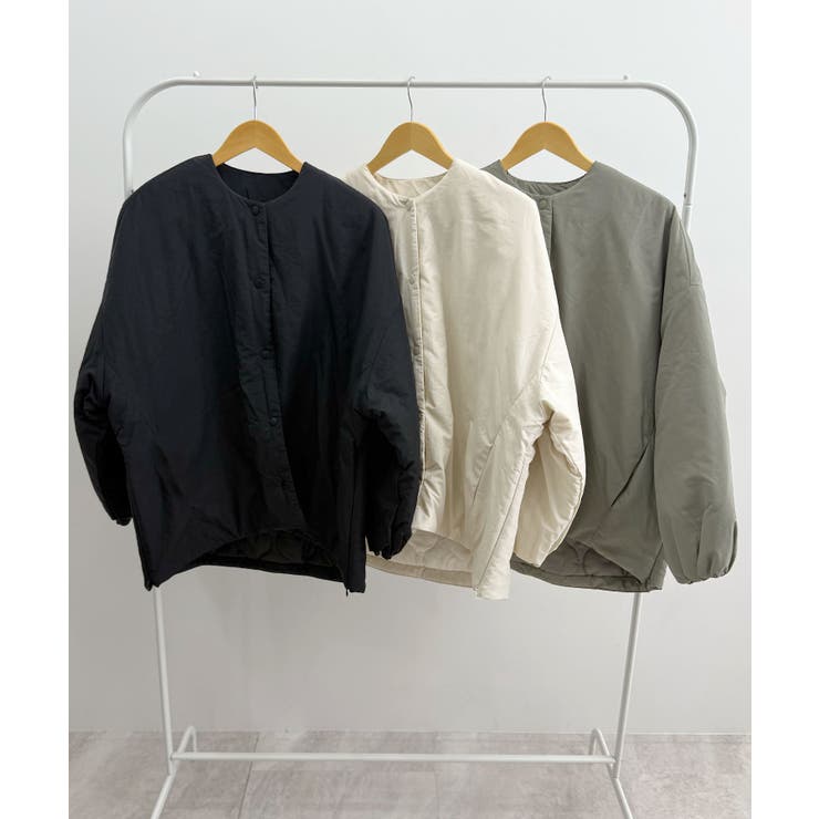 1枚で即こなれ感。サイドジップノーカラー中綿ジャケット | futier land | 詳細画像46 