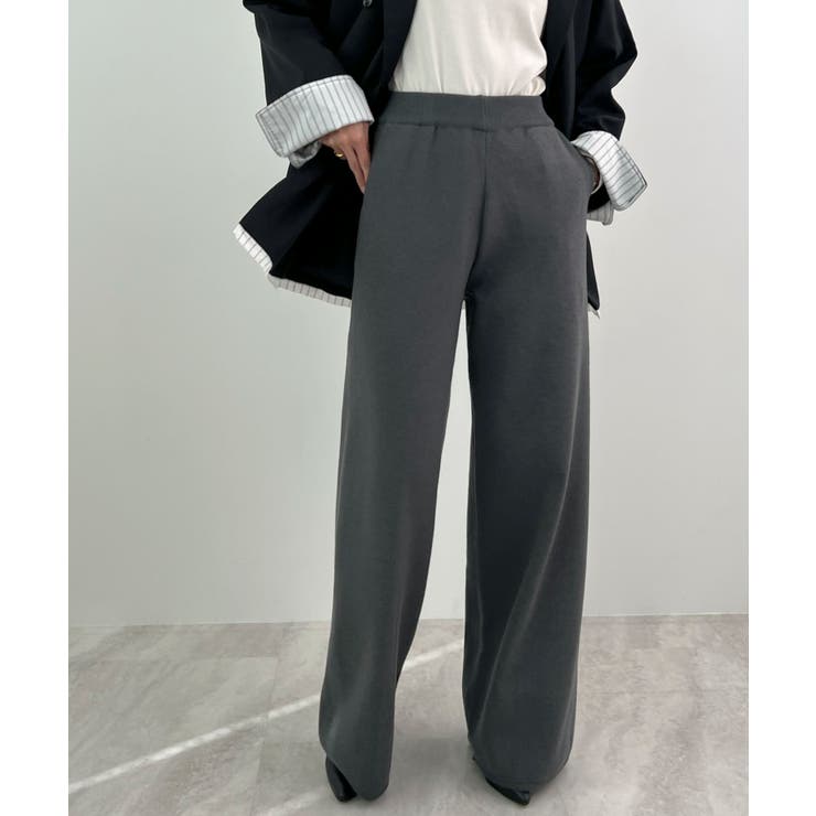 暖かい裾調整可能な2WAY。リラックスドロストニットパンツ | futier land | 詳細画像25 