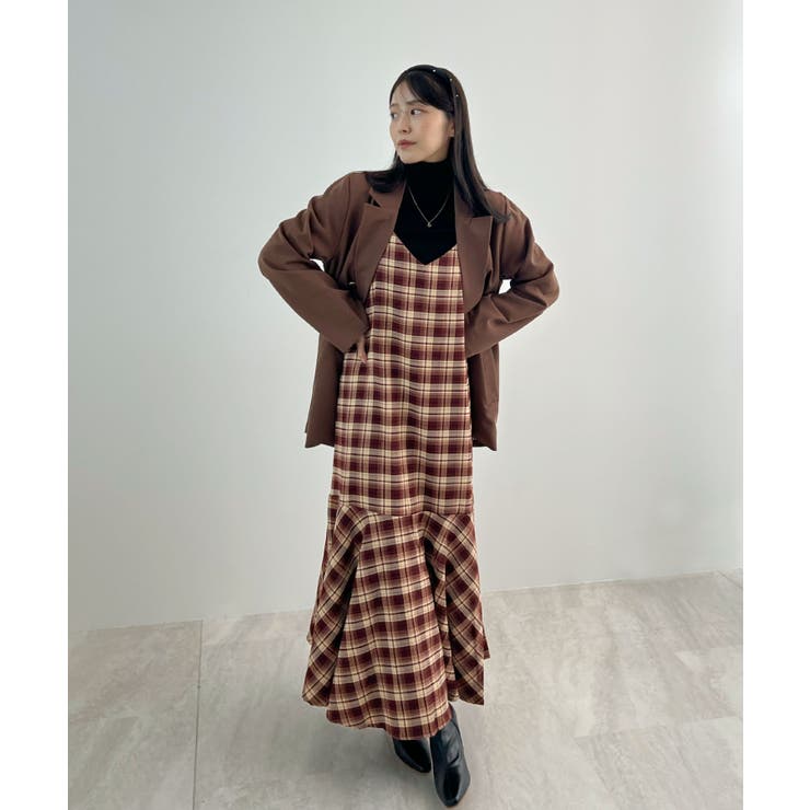 秋ムード高まる。チェックキャミOP | futier land | 詳細画像9 