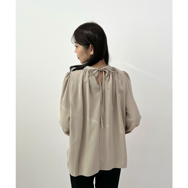 裏起毛あたたかい。ハイネックバルーンスリーブブラウス | futier land | 詳細画像14 