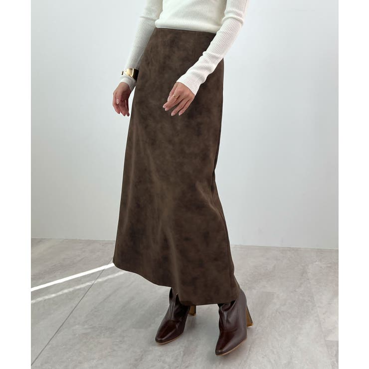 上品な質感が魅力。フェイクスエードナロースカート | futier land | 詳細画像22 