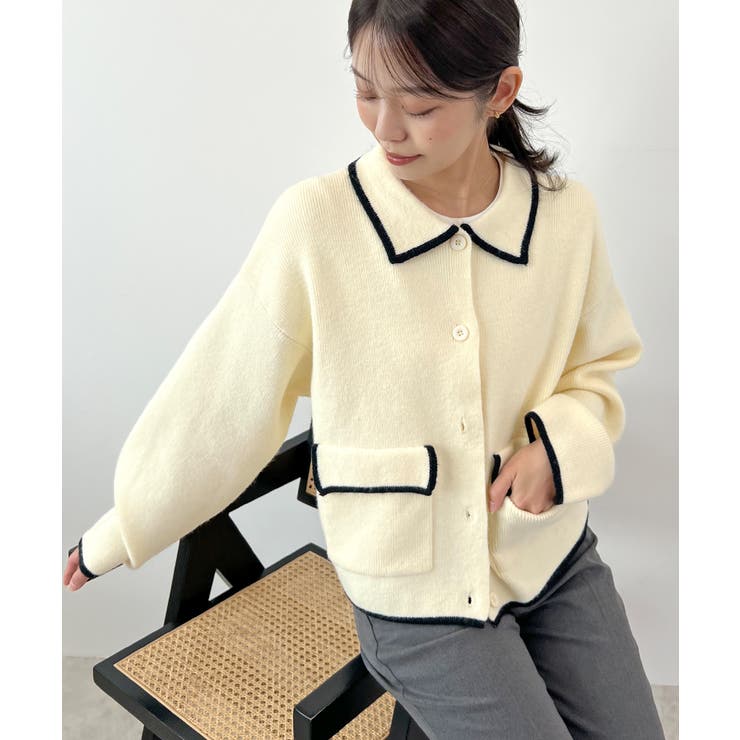 大人上品な配色。襟付きニットアウター | futier land | 詳細画像21 