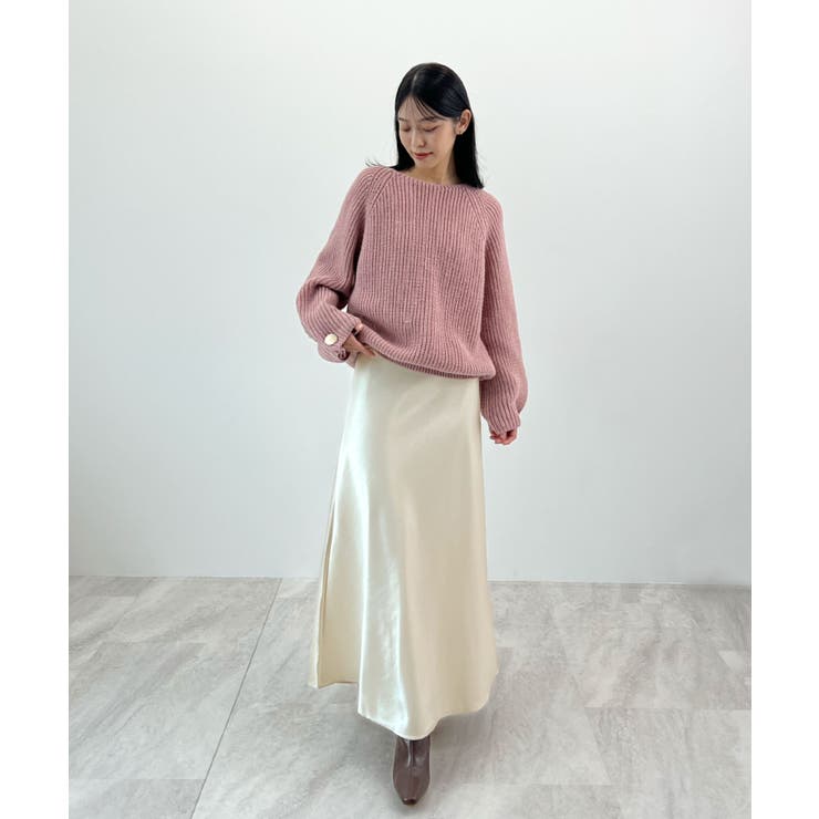 上品なツヤで洗練スタイルに。厚地サテンスカート | futier land | 詳細画像25 