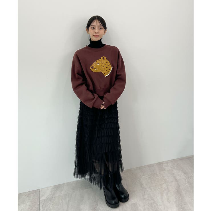 主役級レオパードで着映える。レオパード相良ショート丈スウェットトップス | futier land | 詳細画像16 