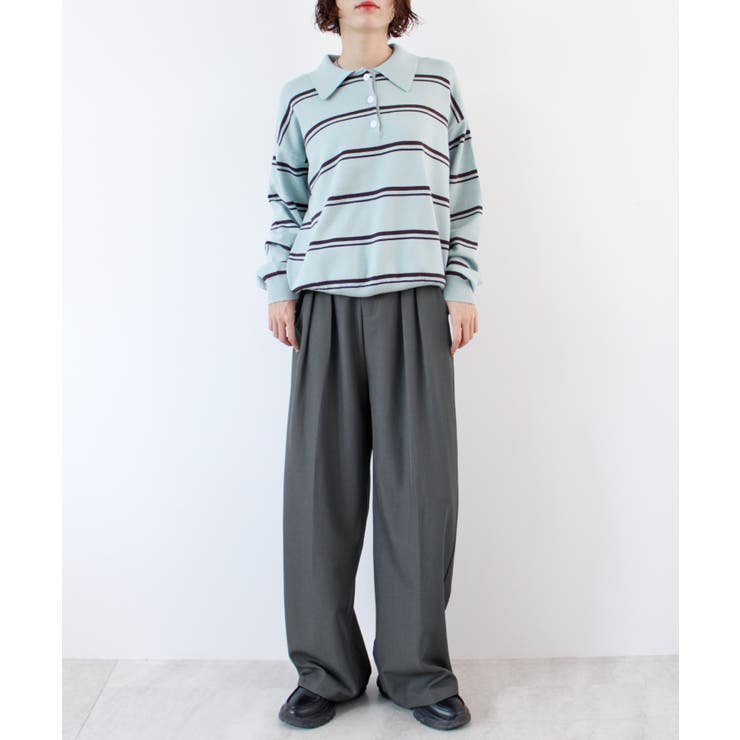 ゆるっと楽ちん。ツータックワイドストレートスラックス/ロング丈 | futier land | 詳細画像13 