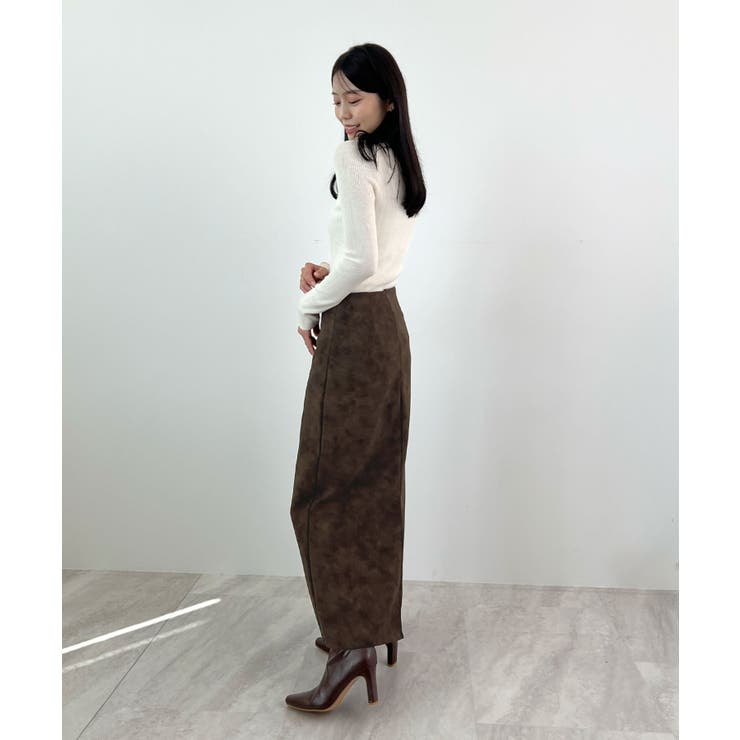 上品な質感が魅力。フェイクスエードナロースカート | futier land | 詳細画像21 