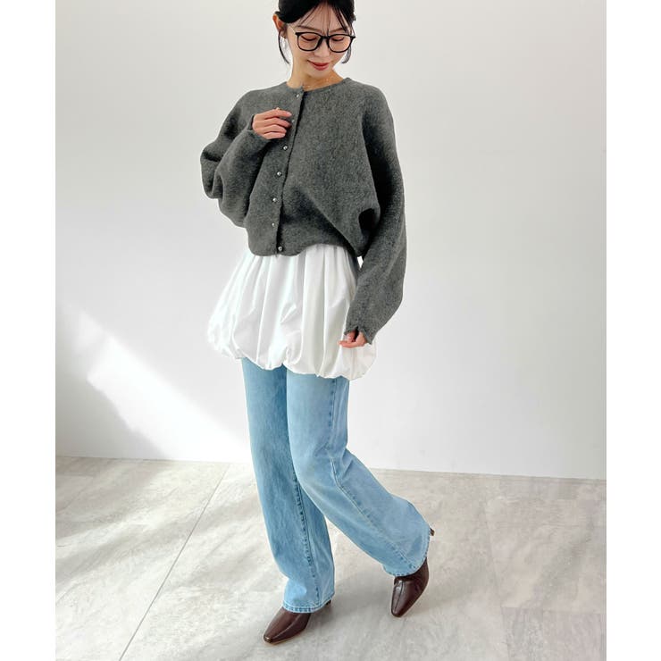 ふんわり袖でこなれ感アップ。バルーンスリーブモヘアニットカーディガン | futier land | 詳細画像14 