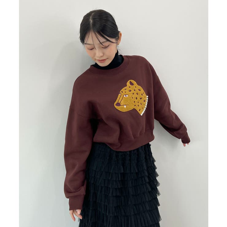 主役級レオパードで着映える。レオパード相良ショート丈スウェットトップス | futier land | 詳細画像17 