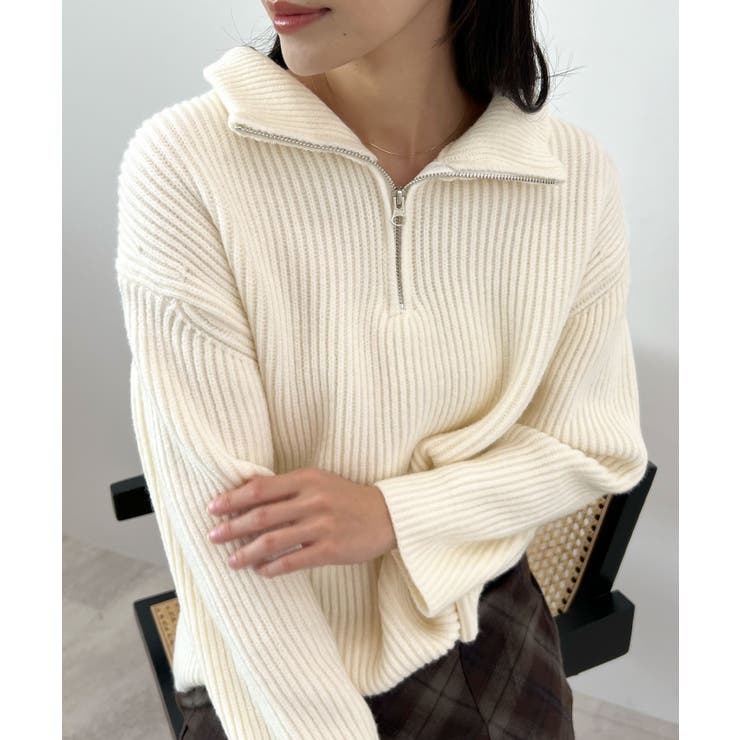 ジップで魅せるこなれニット。ハーフジップニットプルオーバー | futier land | 詳細画像19 