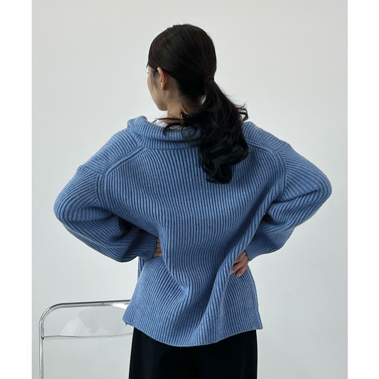 ジップで魅せるこなれニット。ハーフジップニットプルオーバー | futier land | 詳細画像14 