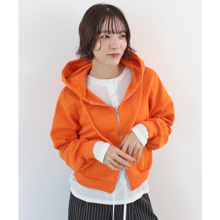 《ABYS》クロップド丈が相性抜群◎ダブルジップショート丈パーカー  | futier land | 詳細画像36 