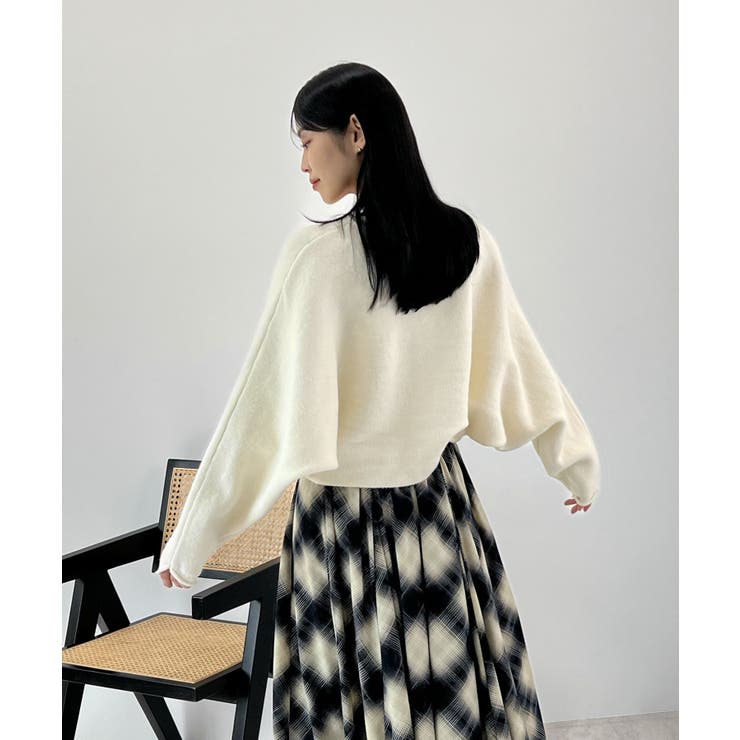 ふんわり袖でこなれ感アップ。バルーンスリーブモヘアニットカーディガン | futier land | 詳細画像21 