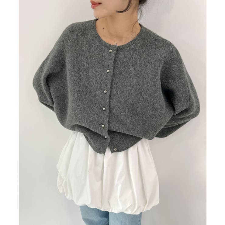 ふんわり袖でこなれ感アップ。バルーンスリーブモヘアニットカーディガン | futier land | 詳細画像10 