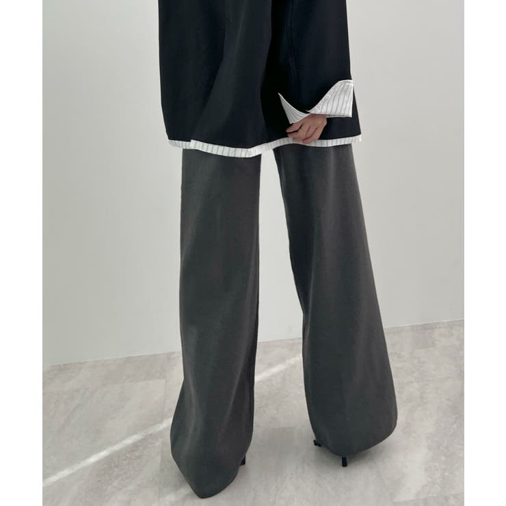 暖かい裾調整可能な2WAY。リラックスドロストニットパンツ | futier land | 詳細画像22 
