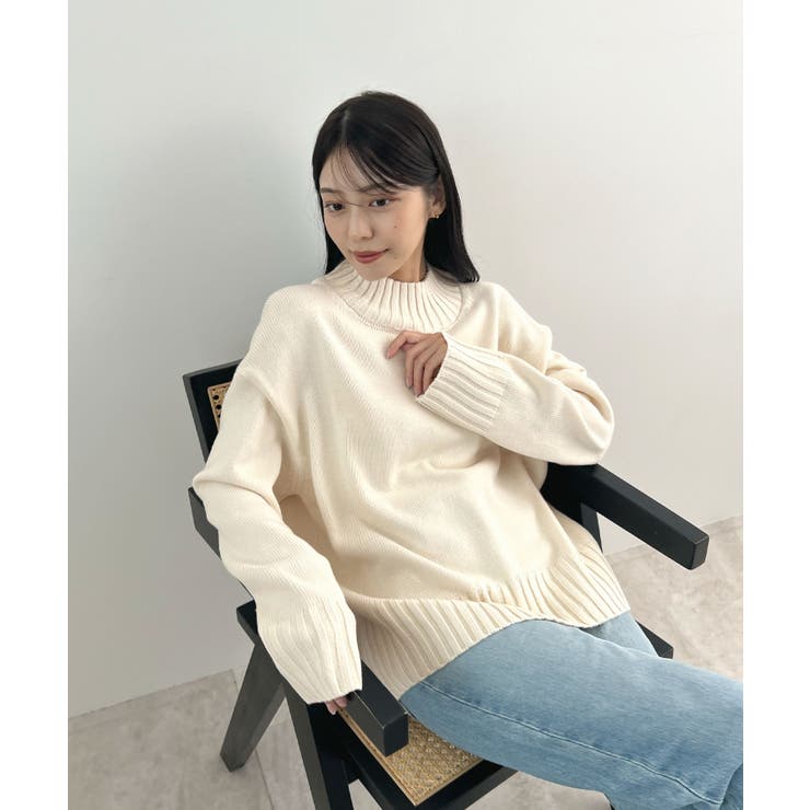 アイボリー | バックスリットオーバーニット | futier land