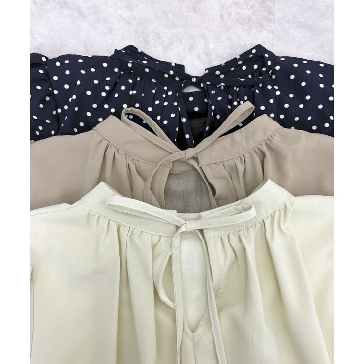 裏起毛あたたかい。ハイネックバルーンスリーブブラウス | futier land | 詳細画像30 