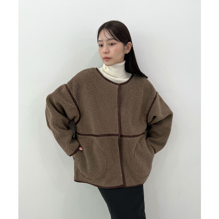 こなれ配色で差がつく。配色パイピングボアブルゾン | futier land | 詳細画像21 