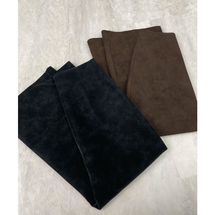 上品な質感が魅力。フェイクスエードナロースカート | futier land | 詳細画像24 