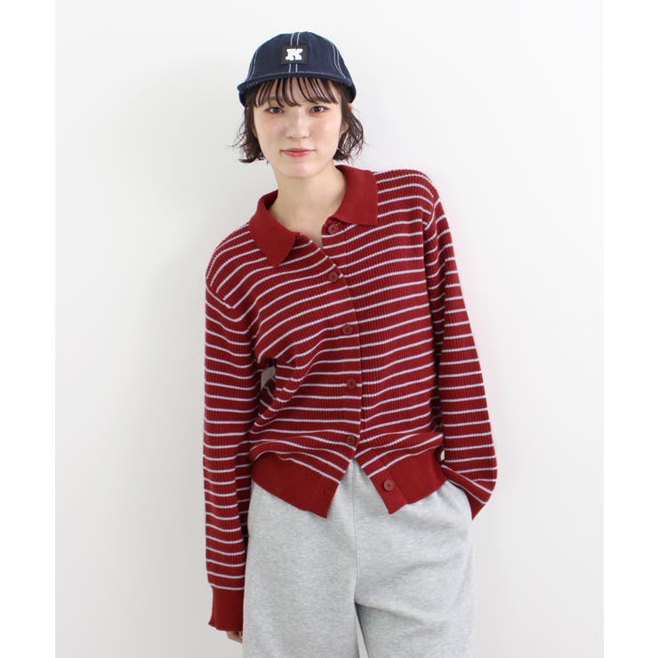 《ABYS》トレンド感ある配色。襟付きボーダーニット | futier land | 詳細画像18 