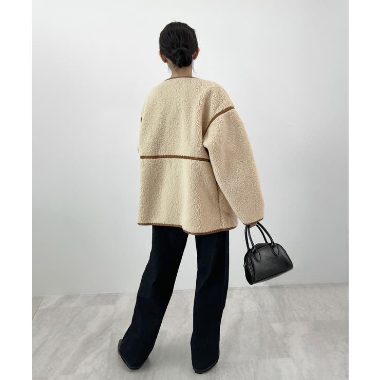 こなれ配色で差がつく。配色パイピングボアブルゾン | futier land | 詳細画像16 