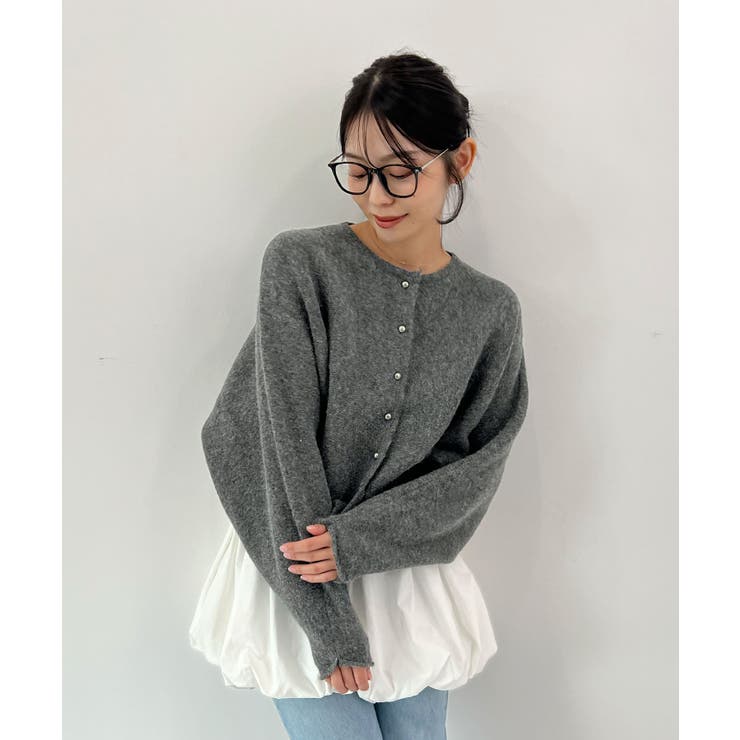 ふんわり袖でこなれ感アップ。バルーンスリーブモヘアニットカーディガン | futier land | 詳細画像16 