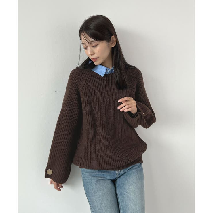 上品溢れるアクセント。袖ボタンKNIT | futier land | 詳細画像24 