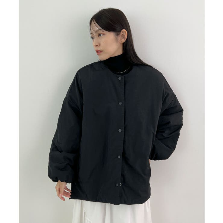 1枚で即こなれ感。サイドジップノーカラー中綿ジャケット | futier land | 詳細画像14 