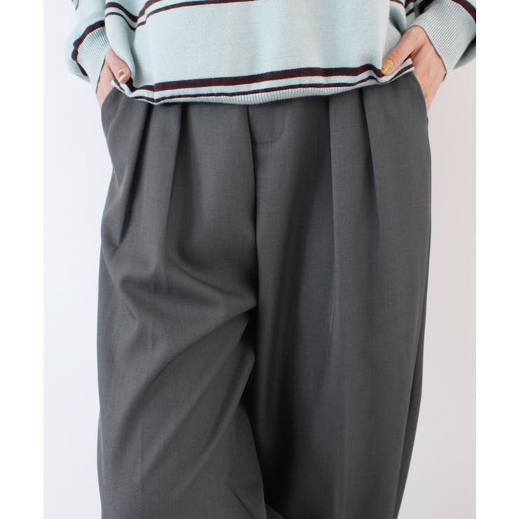ゆるっと楽ちん。ツータックワイドストレートスラックス/ロング丈 | futier land | 詳細画像14 