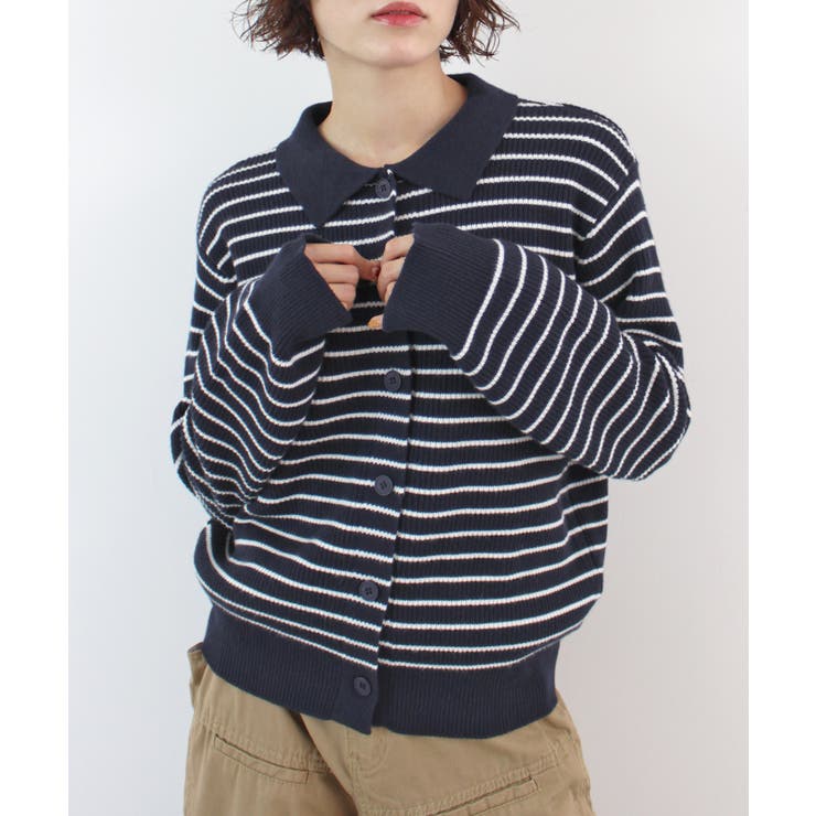 《ABYS》トレンド感ある配色。襟付きボーダーニット | futier land | 詳細画像22 
