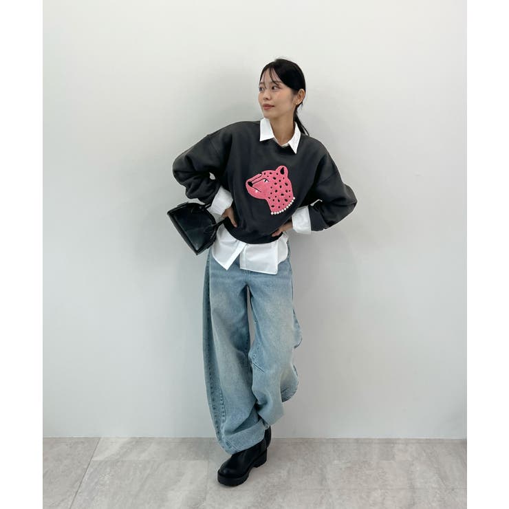 主役級レオパードで着映える。レオパード相良ショート丈スウェットトップス | futier land | 詳細画像10 