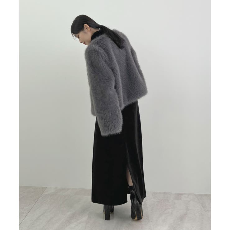 上品な質感が魅力。フェイクスエードナロースカート | futier land | 詳細画像11 