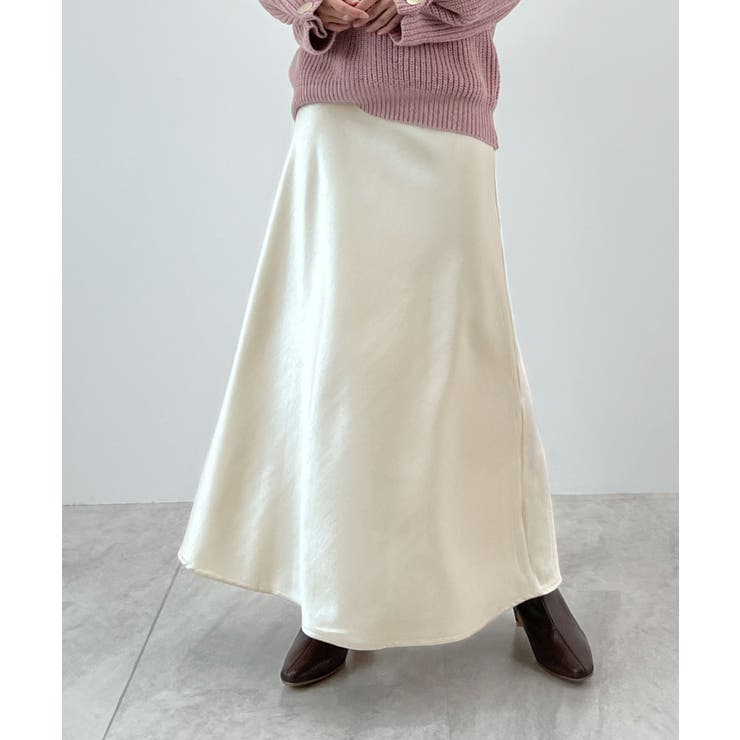 上品なツヤで洗練スタイルに。厚地サテンスカート | futier land | 詳細画像21 